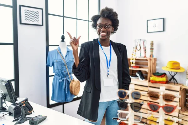 African Young Woman Working Manager Retail Boutique Big Smile Face — Stockfoto