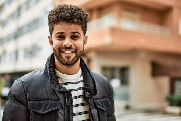 Young Arab Man Smiling Outdoor Town — Stock Photo, Image