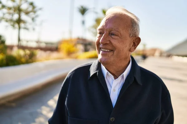 Senior Man Smiling Confident Standing Park — Stock Fotó