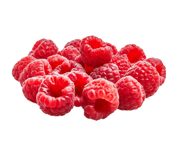 Delicious Group Raspberries Isolated White Background — Stock Photo, Image