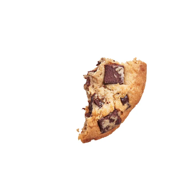 隔離された白い背景の上のクッキーのおいしいシングルチョコレートピース — ストック写真