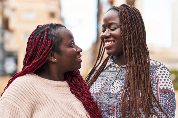 African American Women Friends Smiling Confident Standing Together Street — ストック写真
