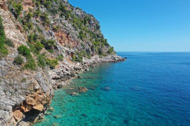Rock beach and some blue-turquoise water