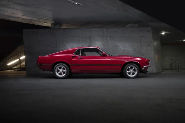 Вроцлав Польша Мая 2022 Блестящий Классический Ford Mustang Mach1 1969 — стоковое фото