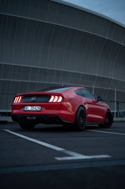 Wroclaw, Poland - August 15, 2022: Amazing sports car Ford Mustang GT outdoors