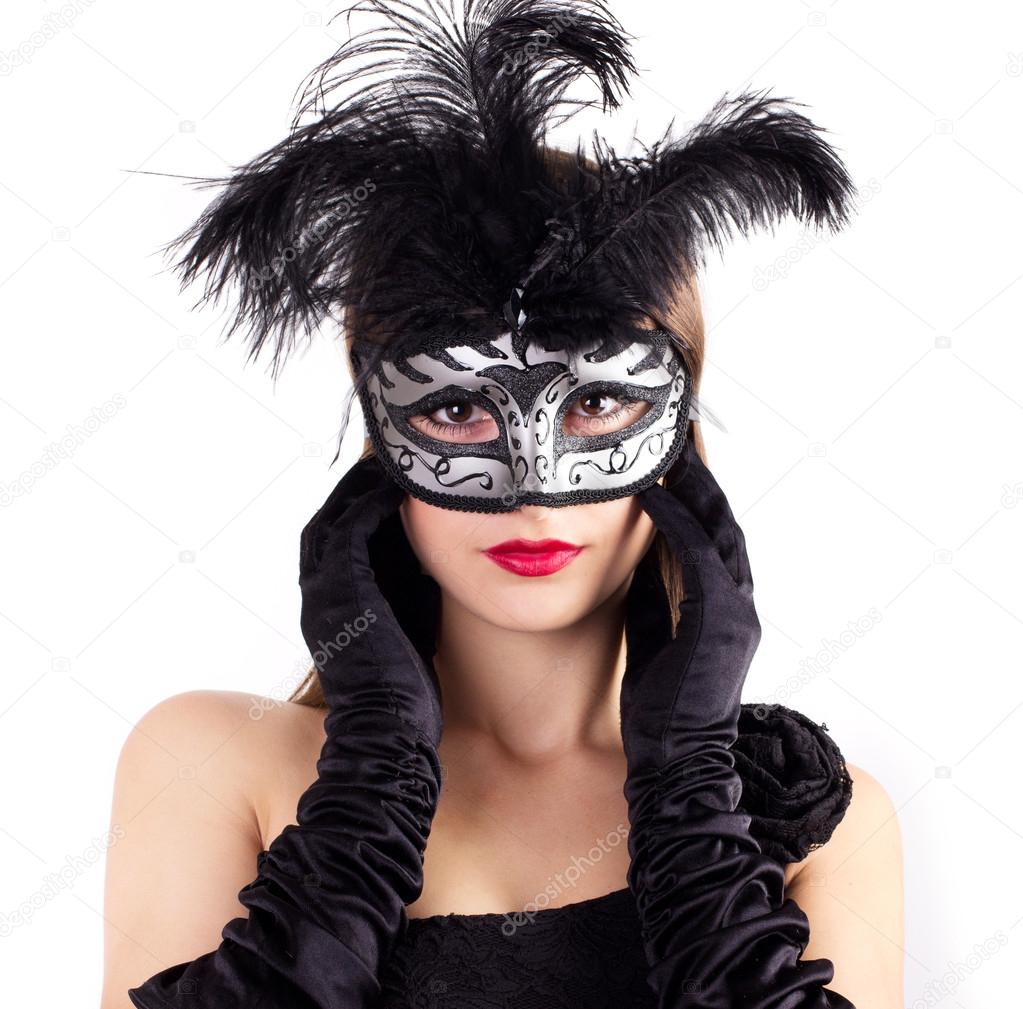 Young woman in carnival mask Stock Photo by ©valery121283 19013807