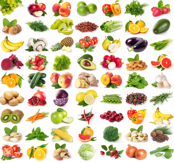 Collectie van verse groenten en fruit Stockfoto