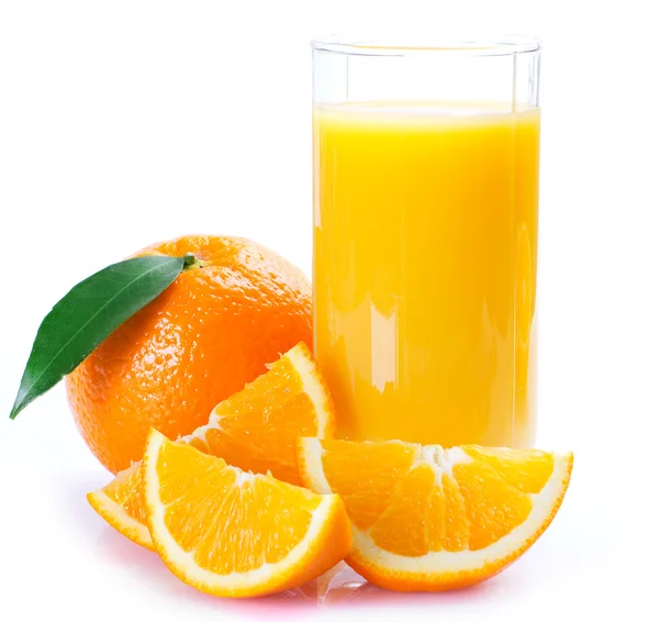 Frische Orange mit Saft — Stockfoto