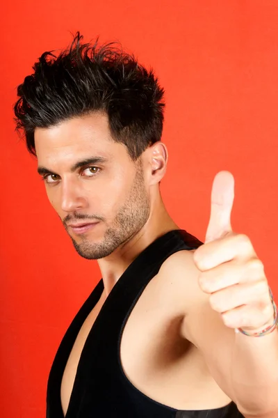 Attractive man with thumbs up — Stock Photo, Image