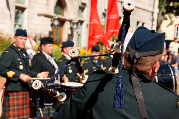 Gagetown pipes and drums band in Quebec City — Stock Photo, Image