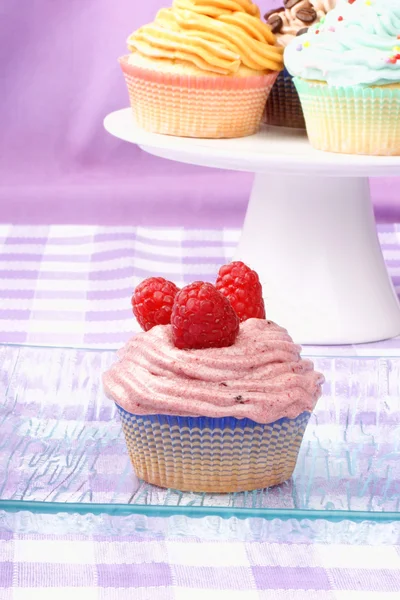 Himbeer-Cupcakes — Stockfoto