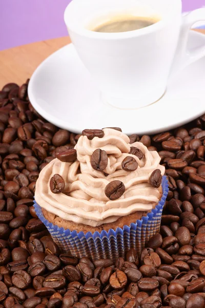 Bolo de café e café expresso — Fotografia de Stock
