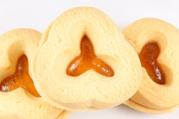 Křehké pečivo sušenky s meruňkovým džemem — Stock fotografie