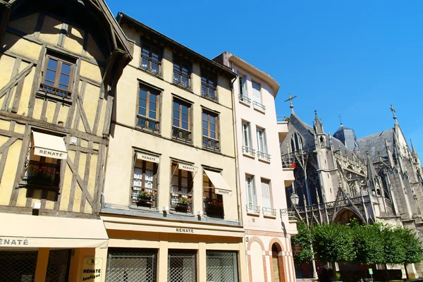 Glimpse of downtown Troyes, France — Stock Photo, Image