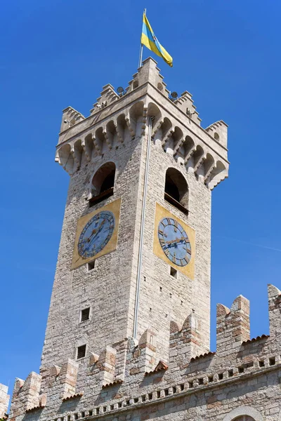 Trento Polgári Tornya Város Főterén Piazza Duomo Téren Áll Méter — Stock Fotó