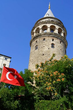 Galata tower is a medieval stone tower in Romanesque style built by Genoese in 1348 as part of the surrounding walls of their colony in Constantinople. At that time it was the tallest building in town. 