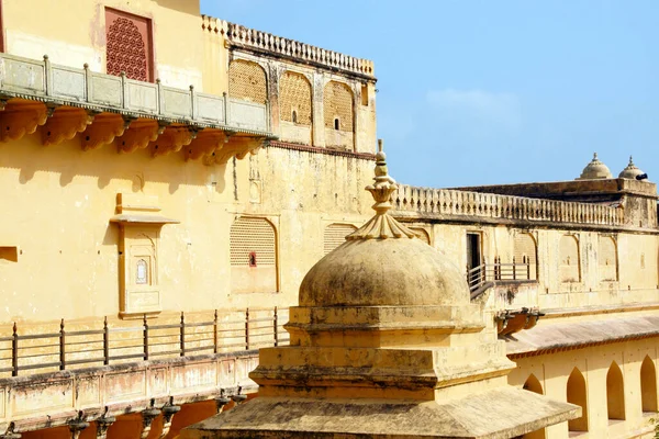 Amer Amber Fort Rises Aravalli Range Hills Maota Lake Fort — Stockfoto