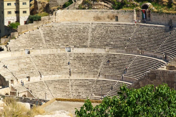 Ερείπια Του Ρωμαϊκού Θεάτρου Στο Αμμάν Της Πρωτεύουσας Της Ιορδανίας — Φωτογραφία Αρχείου