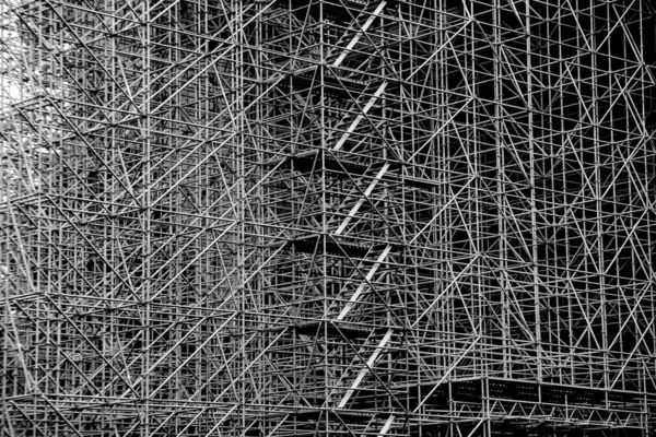 Металеві Риштування Великих Будівельних Робіт Формування Промислової Текстури — стокове фото