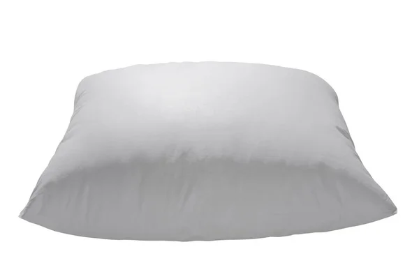 Cuscino Bianco Molto Morbido Imbottito Isolato Sfondo Neutro — Foto Stock