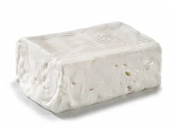 Large Portion Soft Spreadable Fresh Cheese Placed White Surface — Zdjęcie stockowe