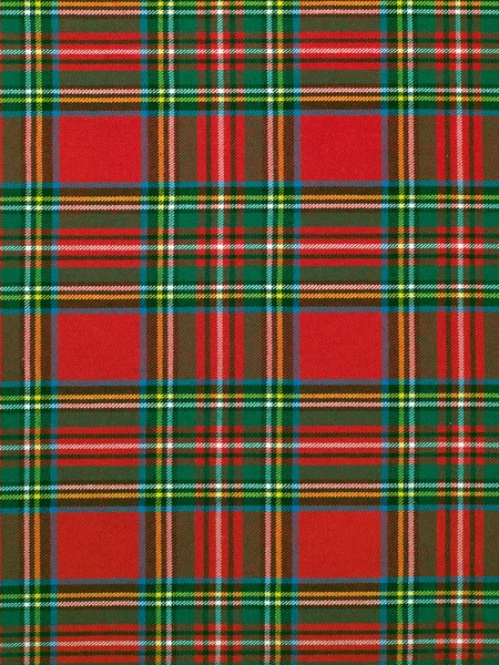 Classic Tartan Fabric Red Squares Green Blue Yellow Stripes Textile — Stockfoto