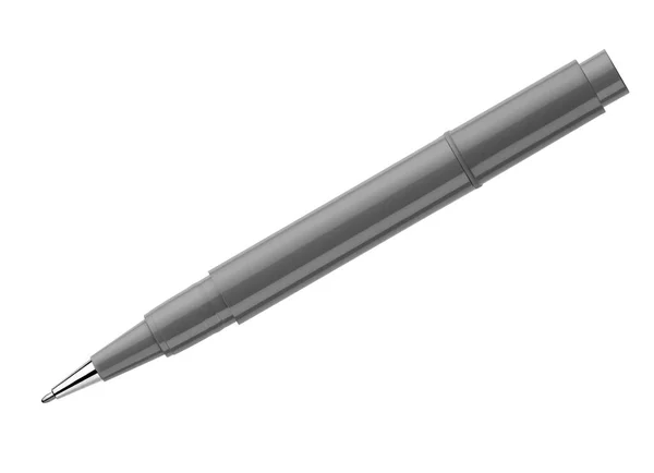 Długopis Izolowany Białym Tle Metalową Końcówką Plastikowym Korpusem — Zdjęcie stockowe