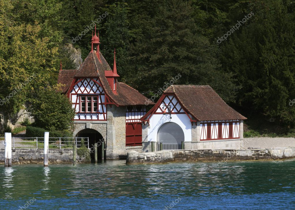 Swiss Boat House Lake Lucerne Stock Photo C Natam 26108131