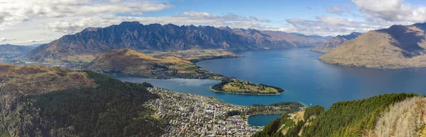 Queenstown Lake Wakatipu Panorama New Zealand — ストック写真