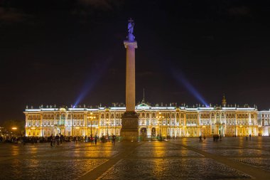 Gece Kış Sarayı, St Petersburg, Rusya