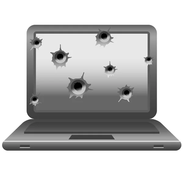 Laptop z strzały na monitorze — Wektor stockowy
