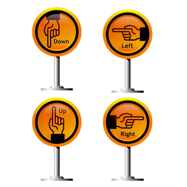 Direction yellow signs — Stock Vector