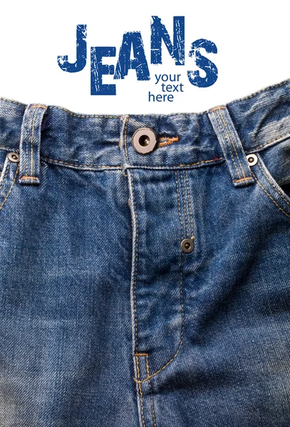 Фронт синих джинсов . — стоковое фото