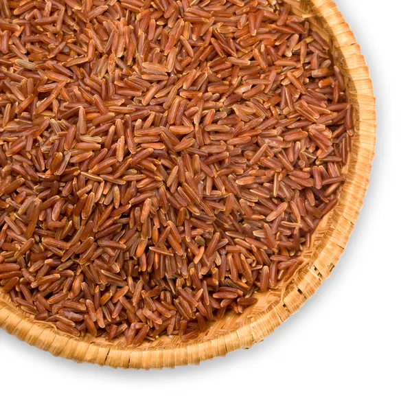 Plate with long-grain red rice — Stock Photo, Image