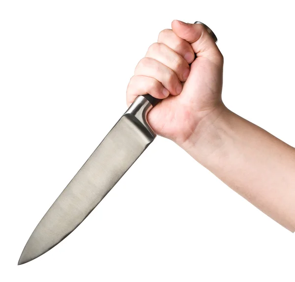 Hand with a knife — Stock Photo, Image