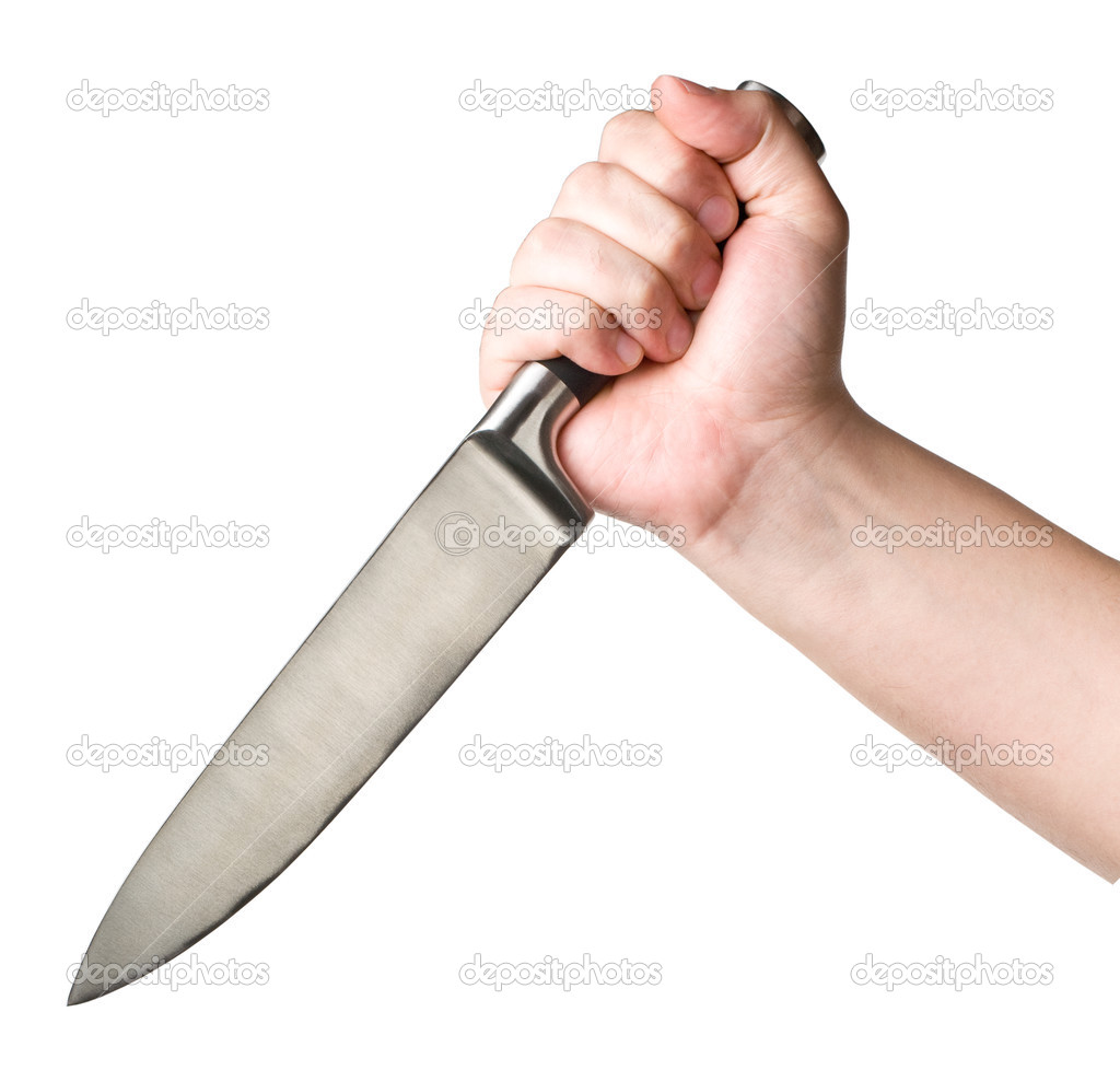 hand with a knife