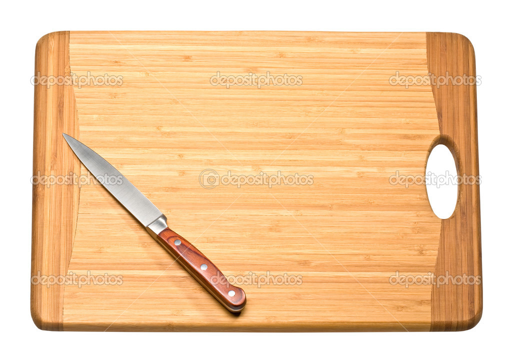 Knife on cutting board