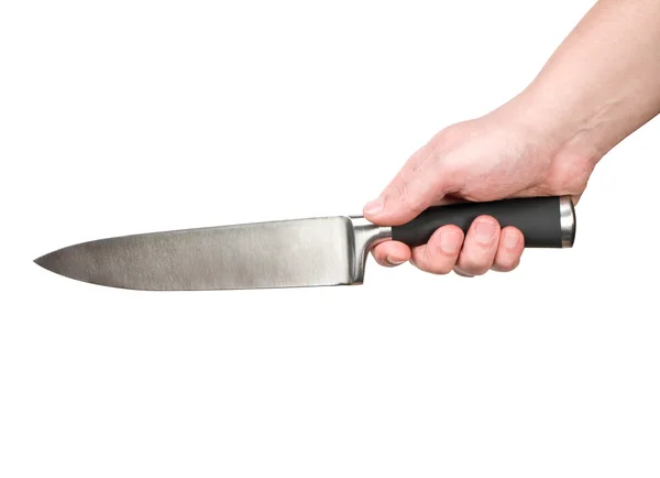 Hand with a kitchen knife — Stock Photo, Image