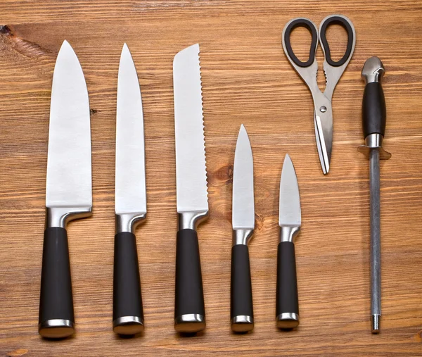 Collection of kitchen knives — Stock Photo, Image