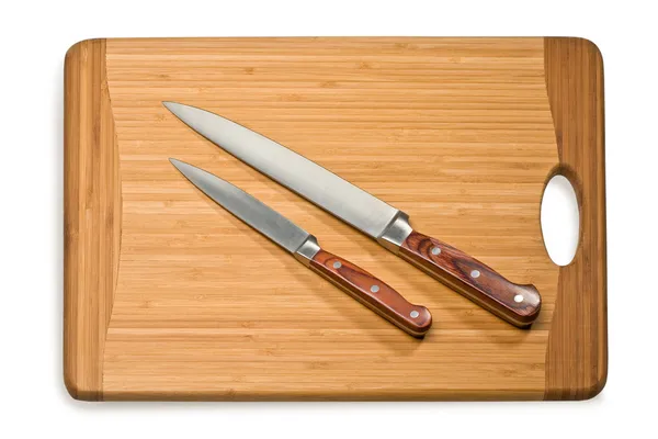 Kitchen knife on a cutting board — Stock Photo, Image