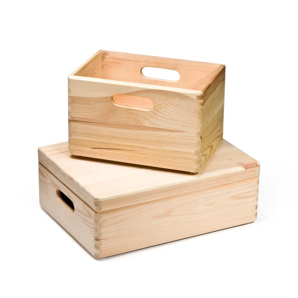 Twee lege houten kist — Stockfoto