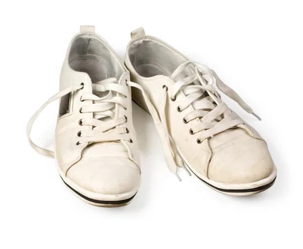 Vuile witte schoenen — Stockfoto