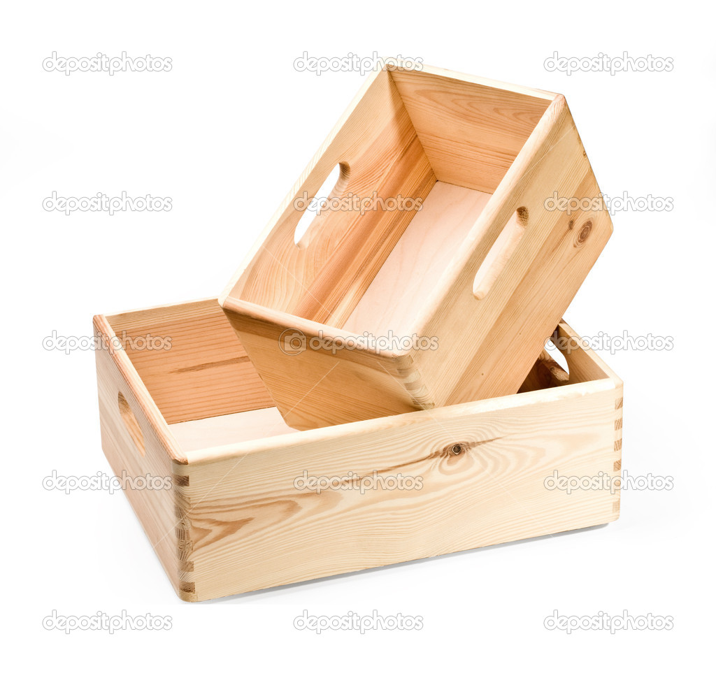 two wooden crate