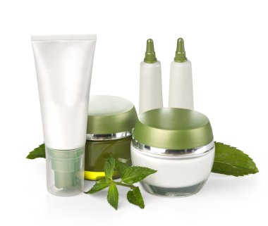 cream with green leaves clipart