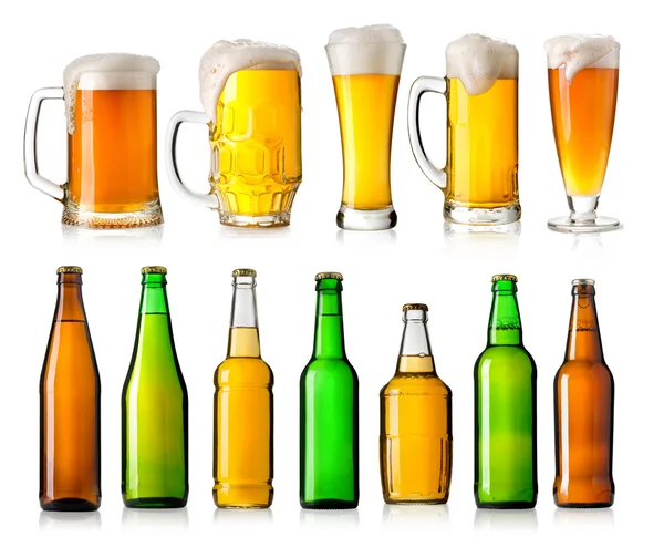 Fles en glas bier — Stockfoto