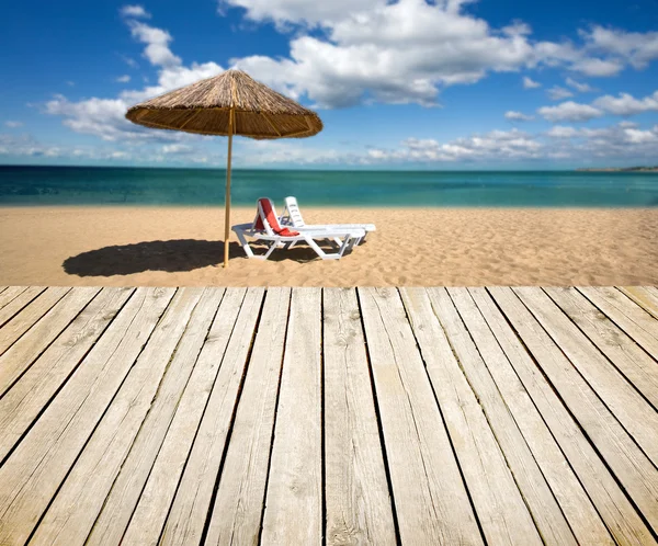 Empty wooden deck — Stock Photo, Image