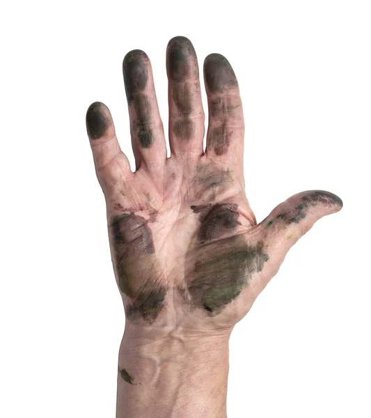 Man with dirty hands — Stock Photo, Image