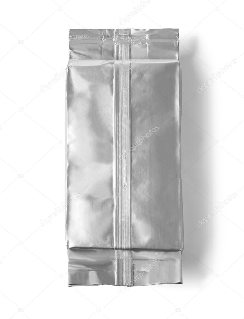 blank silver product packaging