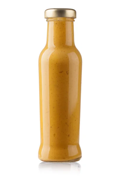 Żółty sos butelka — Zdjęcie stockowe