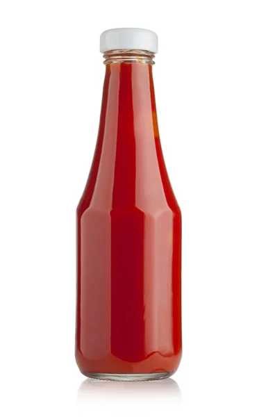 Glazen fles ketchup — Stockfoto